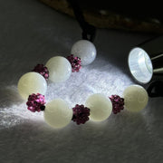 Type A Light Lavender Jadeite Beads Necklace 32.07g 13.3mm by 6 Beads - Huangs Jadeite and Jewelry Pte Ltd