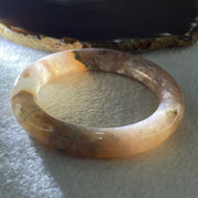 Natural Pinkish Flower Agate Bangle 62.57g Internal Diameter 57.2mm 11.8 by 12.0mm (Internal Line) - Huangs Jadeite and Jewelry Pte Ltd