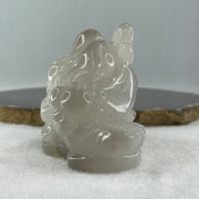 Natural White with Light Wuji Agate with Crystal 3 Legged Toast Display 318.2g 116.0 by 45.0 by 62.0mm - Huangs Jadeite and Jewelry Pte Ltd