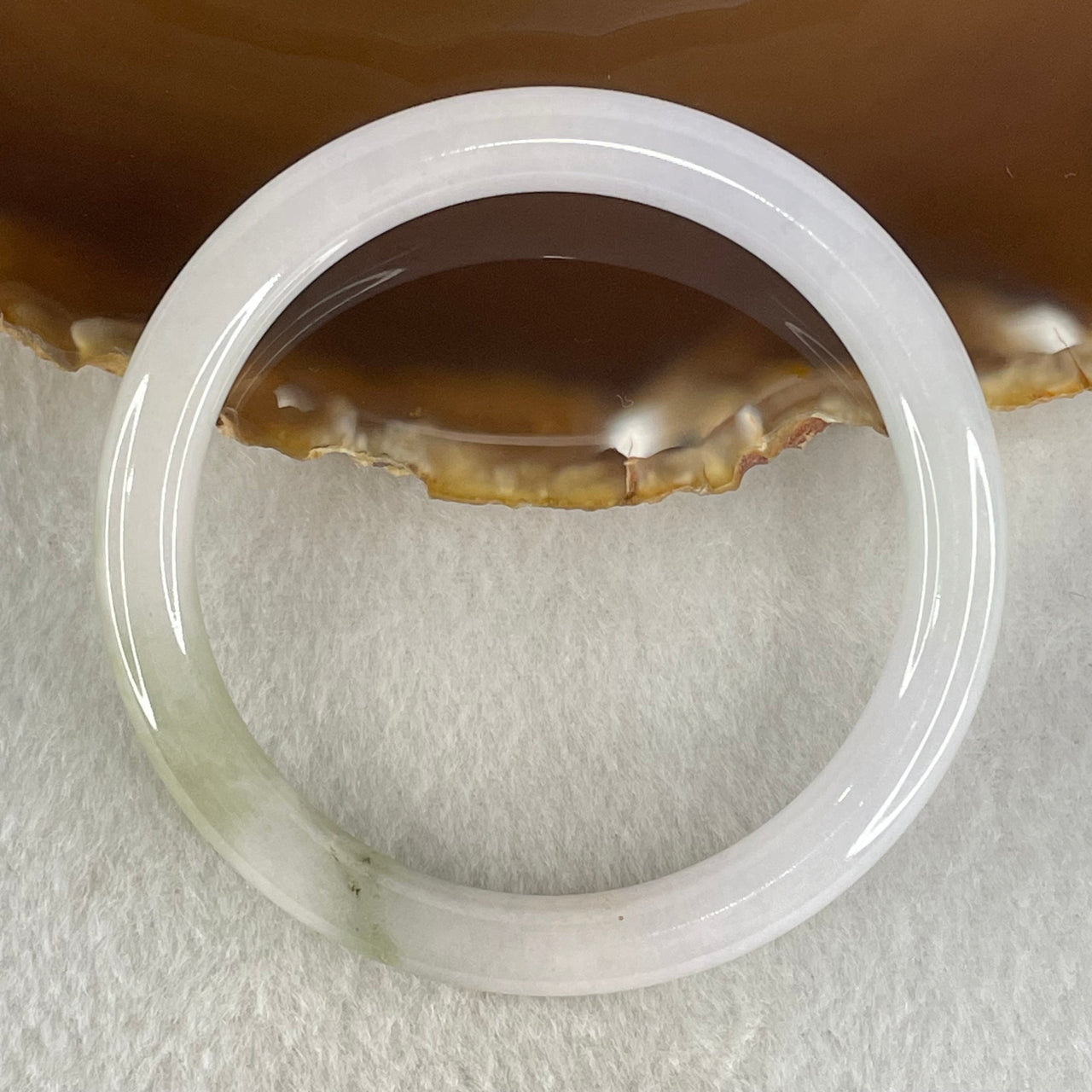 Type A Light Lavender and Light Green Jadeite Bangle 27.65g Inner Diameter 53.4mm 7.4 by 7.8mm (Close to Perfect) - Huangs Jadeite and Jewelry Pte Ltd