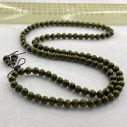 Green Wood Beads Necklace 18.08g 8.3mm 108 Beads - Huangs Jadeite and Jewelry Pte Ltd