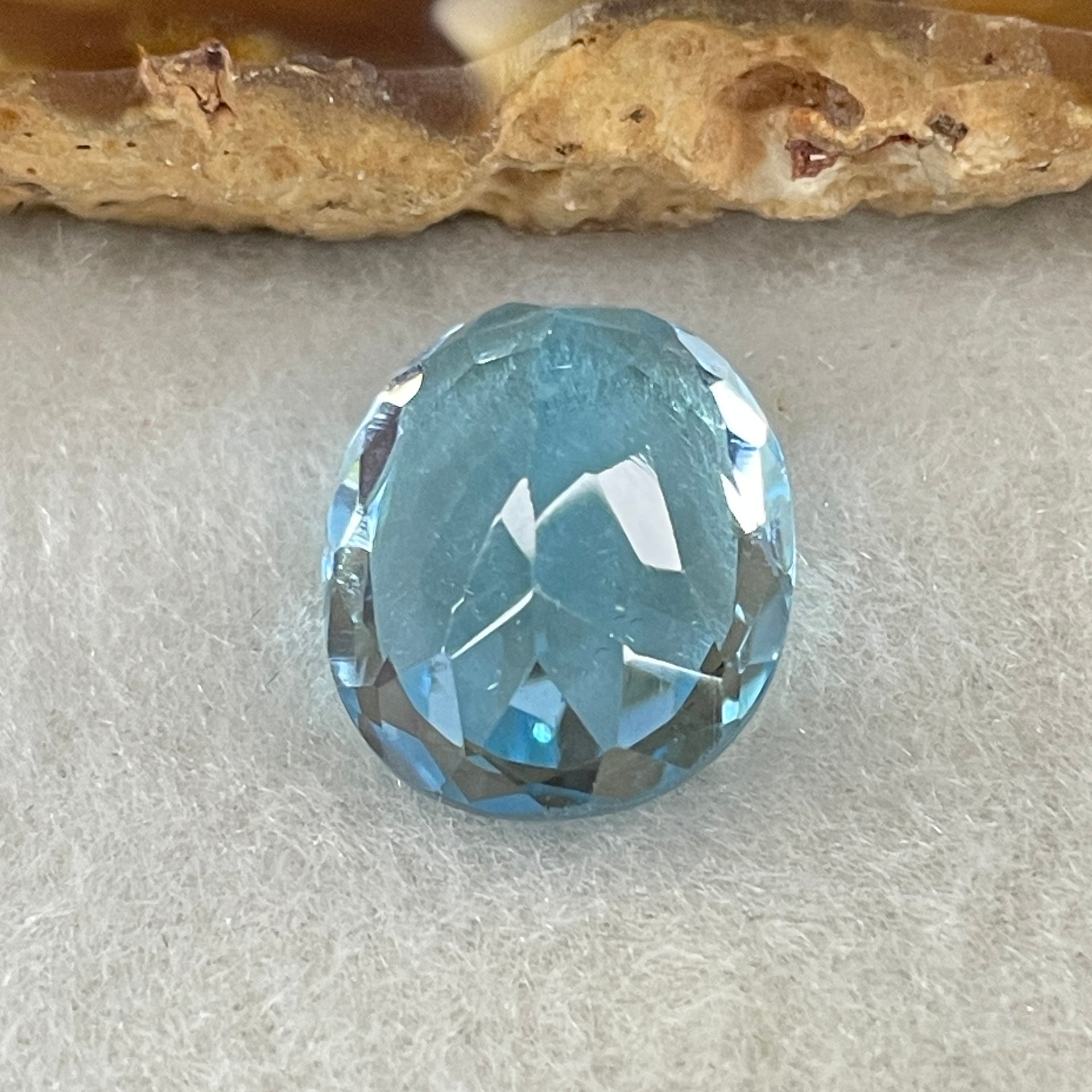 Natural Sky Blue Topaz Oval Shape 10.39ct 14.8 by 11.6 by 7.2mm - Huangs Jadeite and Jewelry Pte Ltd