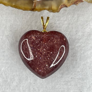 Natural Strawberry Quartz Heart Shape Charm 3.52g 16.8 by 17.2 by 8.2mm - Huangs Jadeite and Jewelry Pte Ltd