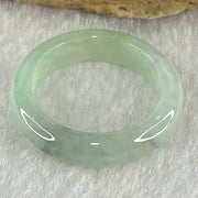 Type A Semi Icy Faint Blueish Green With Blueish Green Patches Jadeite Ring 2.44g 4.8 by 3.2 US6.75 HK14.8 (Very Slight Internal Lines) - Huangs Jadeite and Jewelry Pte Ltd