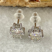 0.5 Ct Colourless Round Brilliant Diameter 5.0mm D VVS1 Excellent Cut Excellent Polish Excellent Symmetry None Florescence Moissanite in S925 Silver Earrings GRA 218444637 - Huangs Jadeite and Jewelry Pte Ltd