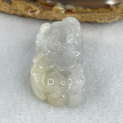 Special Natural Type A Lavender with Yellowish Spot Jadeite Male Pixiu Pendant 22.49g 40.3 by 20.8 by 12.3mm - Huangs Jadeite and Jewelry Pte Ltd