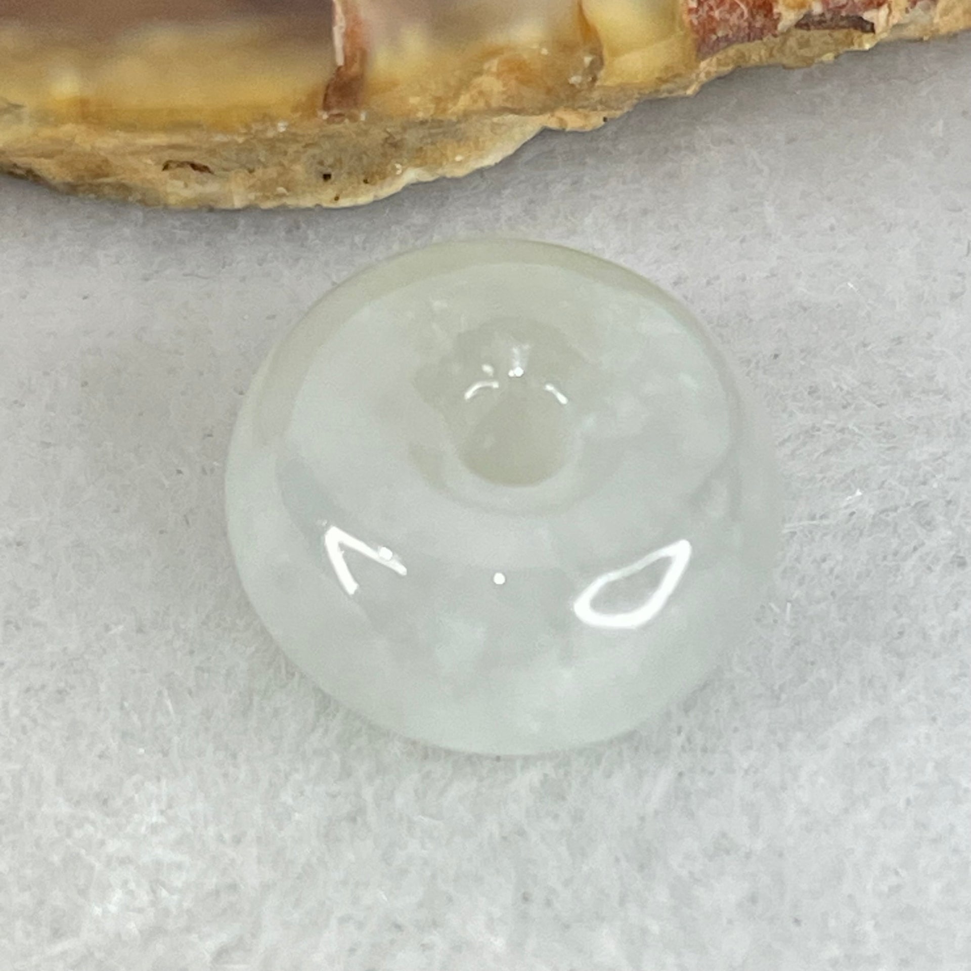 Type A Semi Icy Sky Blue Jadeite Ping An Kou Charm/Pendant 2.56g 13.4 by 7.2mm - Huangs Jadeite and Jewelry Pte Ltd