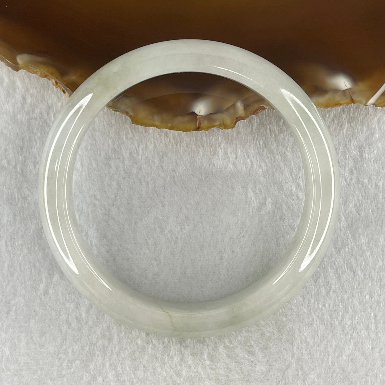 Natural Type A Faint Green Faint Lavender Jadeite Bangle 37.88g Inner Diameter 53.3mm 10.4 by 7.6mm (Very Very Slight Internal Lines) - Huangs Jadeite and Jewelry Pte Ltd