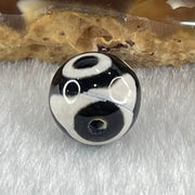 Natural Powerful Tibetan Old Oily Agate 3 Eyes Dzi Bead Heavenly Master (Tian Zhu) 三眼天诛 1.38g 9.9 by 10.1mm - Huangs Jadeite and Jewelry Pte Ltd
