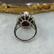 Rainbow Calsilica in S925 Sliver Ring 19.0 by 14.9 by 6.5mm US5.75 HK12.5 - Huangs Jadeite and Jewelry Pte Ltd