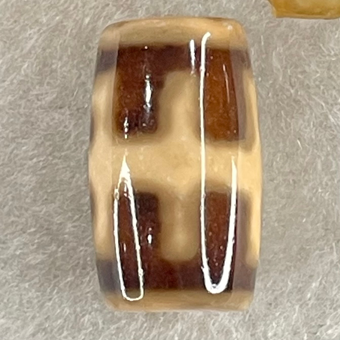 Natural Powerful Tibetan Old Oily Agate Patina Guiren Tairen Human Dzi Bead Totem Amulet Heavenly Master (Tian Zhu) 贵人天诛 4.99g 20.3 by 12.0mm - Huangs Jadeite and Jewelry Pte Ltd