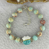 Natural Variscite Jasper with Fortune Cat Bracelet 12.22g 8.3 mm 14 Beads (Adjustable Size) - Huangs Jadeite and Jewelry Pte Ltd