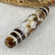 Natural Powerful Tibetan Old Oily Agate Zha Ji La Mu Female Cai Shen and 6 Eyes Dzi Bead Heavenly Master (Tian Zhu) 扎基拉姆女财神六眼天珠 13.32g 58.0 by 13.1mm - Huangs Jadeite and Jewelry Pte Ltd