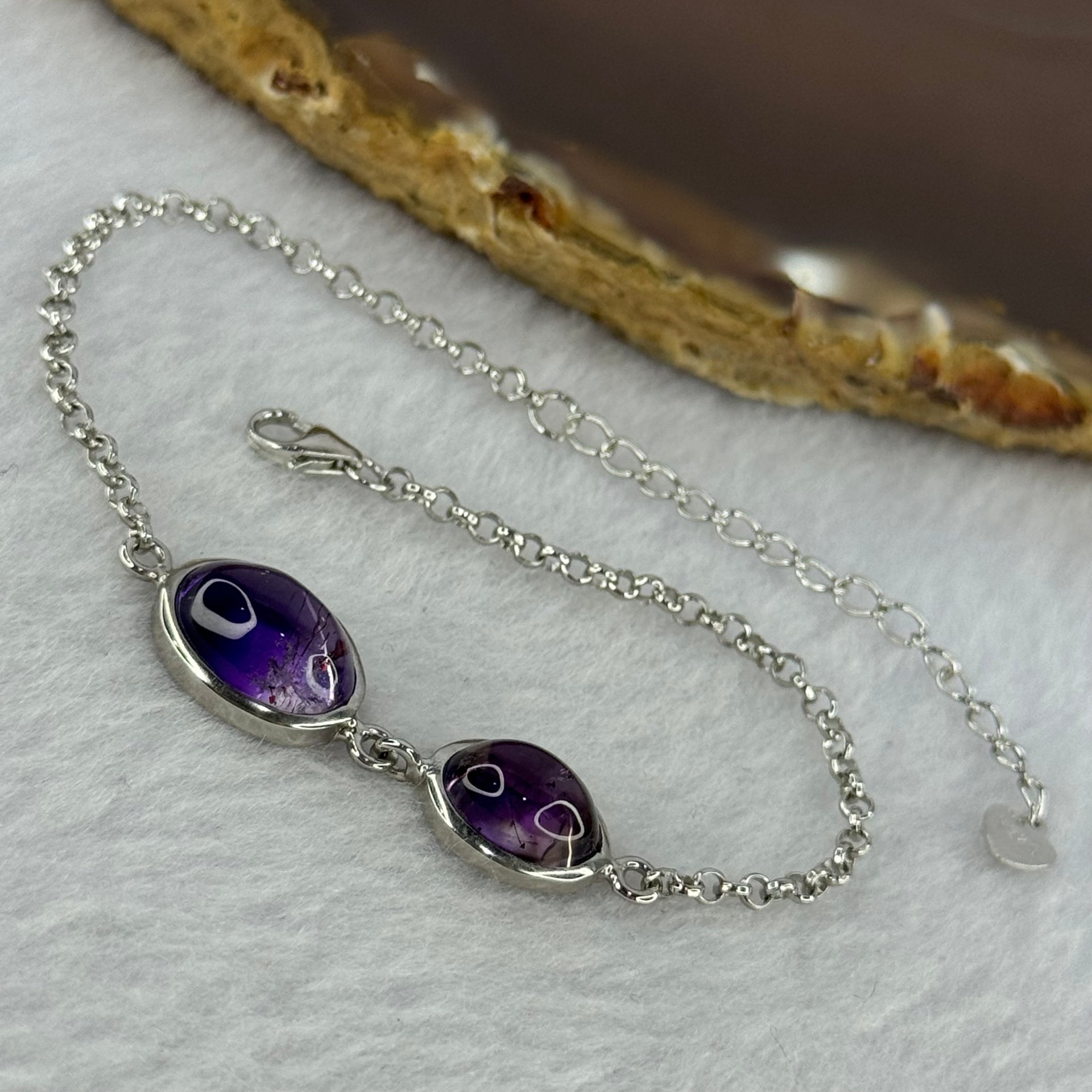 Above Average Natural Super 7 in S925 Sliver Bracelet 3.49g 11.0 by 8.2 by 5.2mm - Huangs Jadeite and Jewelry Pte Ltd