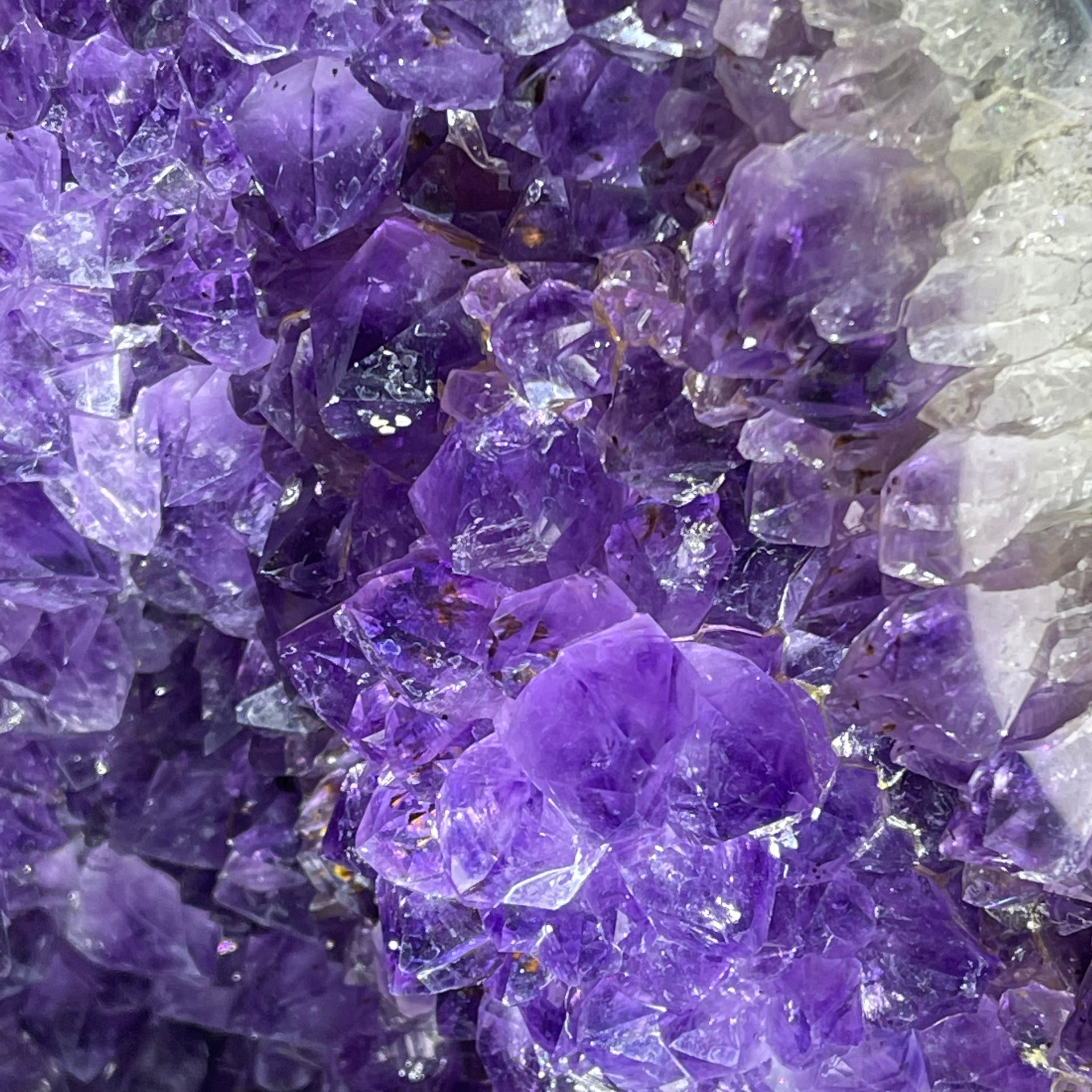 Natural Brazil Cacoxenite Amethyst Cave with White Calcite 22,7163kg 267.0x220.0x520.0mm - Huangs Jadeite and Jewelry Pte Ltd