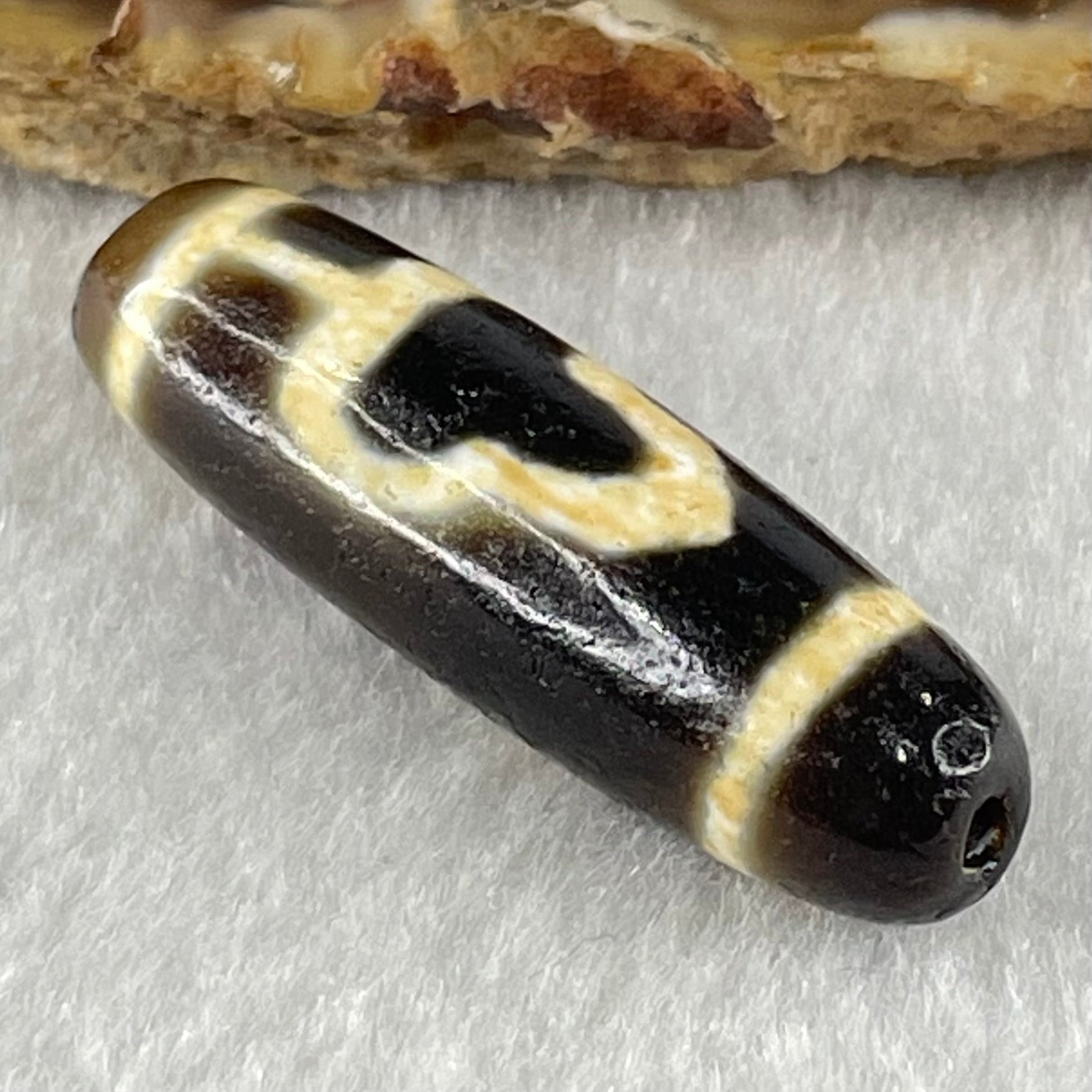 Natural Powerful Tibetan Old Oily Agate Double Bodhi Tree Bead Heavenly Master (Tian Zhu) 7.18g 37.7 by 11.3mm - Huangs Jadeite and Jewelry Pte Ltd