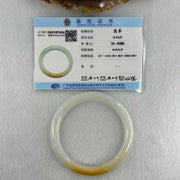 Type A Faint Green Lavender with Yellow Jadeite Bangle Internal Diameter 54.6mm 34.4580g 8.2 by 8.2mm (Very Slight Internal Line) - Huangs Jadeite and Jewelry Pte Ltd