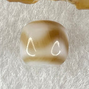 Natural Powerful Tibetan Old Oily Agate Tiger Tooth Daluo Dzi Bead Heavenly Master (Tian Zhu) 1.88g 9.9 by 10.9mm - Huangs Jadeite and Jewelry Pte Ltd