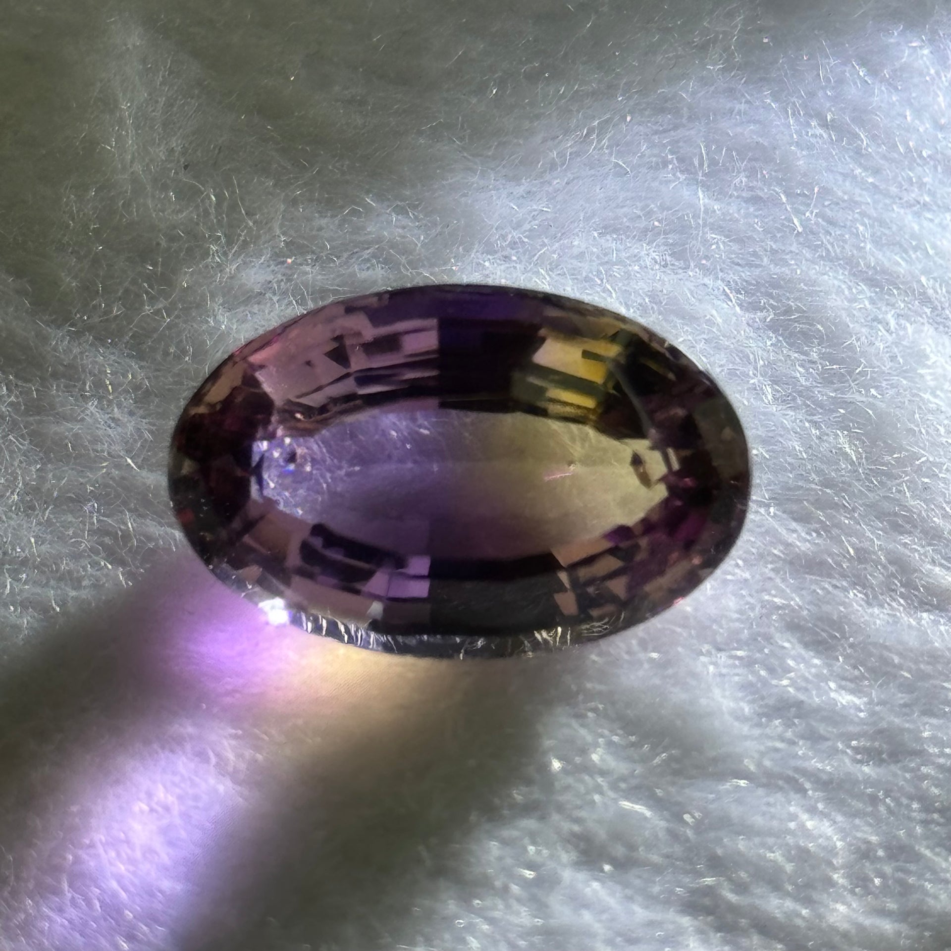 Natural Faceted Ametrine Egg Shape 15.47ct 19.9 by 12.8 by 10.0mm - Huangs Jadeite and Jewelry Pte Ltd