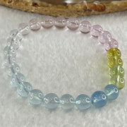 Very Very High Grade Transparent Natural Morganite Beryl Beads Bracelet 13.18g 15.5cm 7.4mm 26 Beads - Huangs Jadeite and Jewelry Pte Ltd
