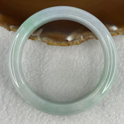 Certified Type A Natural Jelly Faint Green with Faint Lavender with Emerald Green Spot Jadeite Bangle 65.47g Inner Diameter 57.5mm 12.8 by 9.0mm (Very Very Slight Internal Line) - Huangs Jadeite and Jewelry Pte Ltd