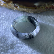 Type A Translucent Grey Wuji with Green Piao Hua Jadeite Ring 3.39g 6.4 by 3.4mm US 8.25 HK 18.2 ( Close to Perfect ) - Huangs Jadeite and Jewelry Pte Ltd