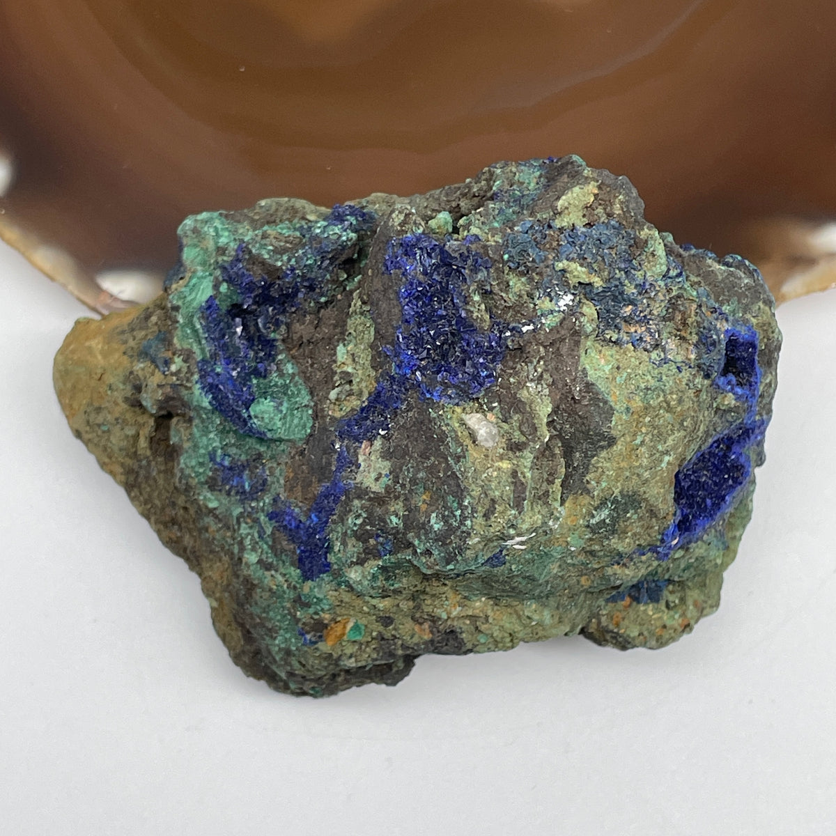 Natural Azurite Rough Mini Display | (246.70g | 83.6 x 63.3 x 49.0mm | Catalyst, "Stone of Heaven" Intuitive Vision & Executive Wisdom Anchor, Feng Shui Clarity & Transformation Catalyst)