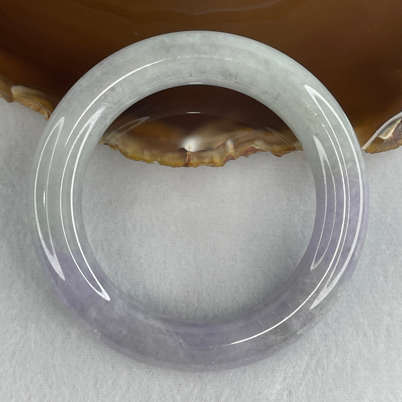 Natural Type A Multicolor Jadeite Bangle | 51.5mm Romantic Lavender & Light Green | Close to Perfect Premium Luxury "Fei Cui" Round Wrist Heirloom (62.28g 11.4x12.2mm)