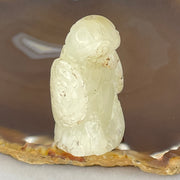 Antique Natural Yellowish White Nephrite Ancient Bird Man Mini Display 41.36g 46.6 by 27.1 by 22.2mm - Huangs Jadeite and Jewelry Pte Ltd