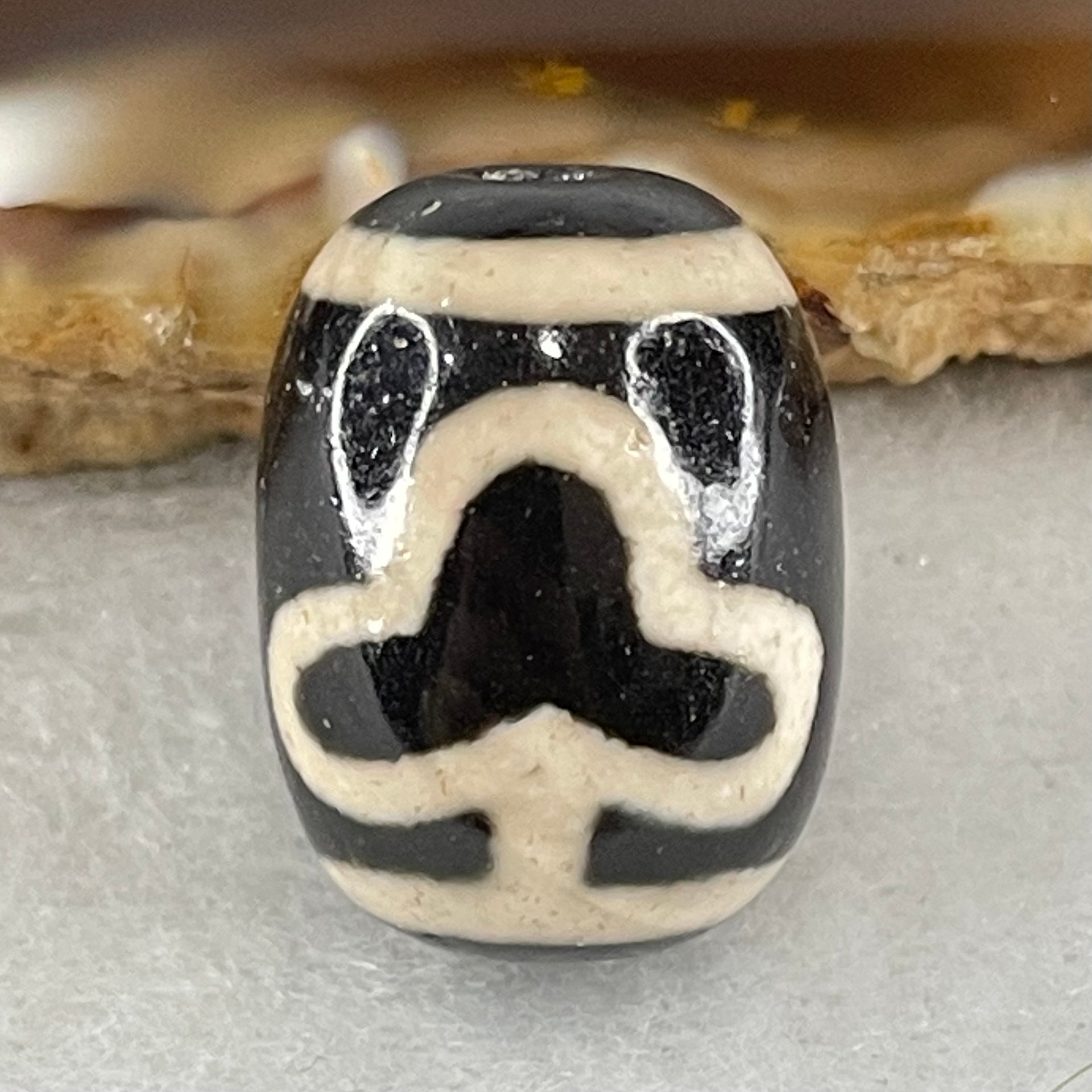 Natural Powerful Tibetan Old Oily Agate Double Bodhi Tree Dzi Bead Heavenly Master (Tian Zhu) 菩提树天珠 4.76g 17.7 by 13.4mm - Huangs Jadeite and Jewelry Pte Ltd