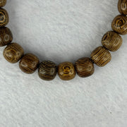 Natural Wenge Wooden Beads Bracelets 天然鸡翅木手链 9.37 16.5cm 10.3mm 21 Beads - Huangs Jadeite and Jewelry Pte Ltd