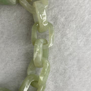 Natural Type A Green Jadeite Link Bracelet 18.54g 13cm 10.9mm 15 Pcs - Huangs Jadeite and Jewelry Pte Ltd