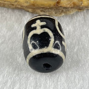 Natural Powerful Tibetan Old Oily Agate Four Nectar Vessel Dzi Bead Heavenly Master (Tian Zhu) 四花蜜容器天珠 2.72g 13.8 by 11.1mm - Huangs Jadeite and Jewelry Pte Ltd