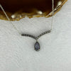 Cubic Zirconia with Sliver Chain Necklace 4.65g 10.9 by 8.0 by 3.4 mm - Huangs Jadeite and Jewelry Pte Ltd