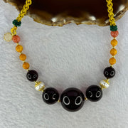 Natural Dark Blood Red Amber Beads Necklace 19.46g 20.7mm 1 Bead 14.6mm 2 Beads 10.2mm 10.2mm - Huangs Jadeite and Jewelry Pte Ltd