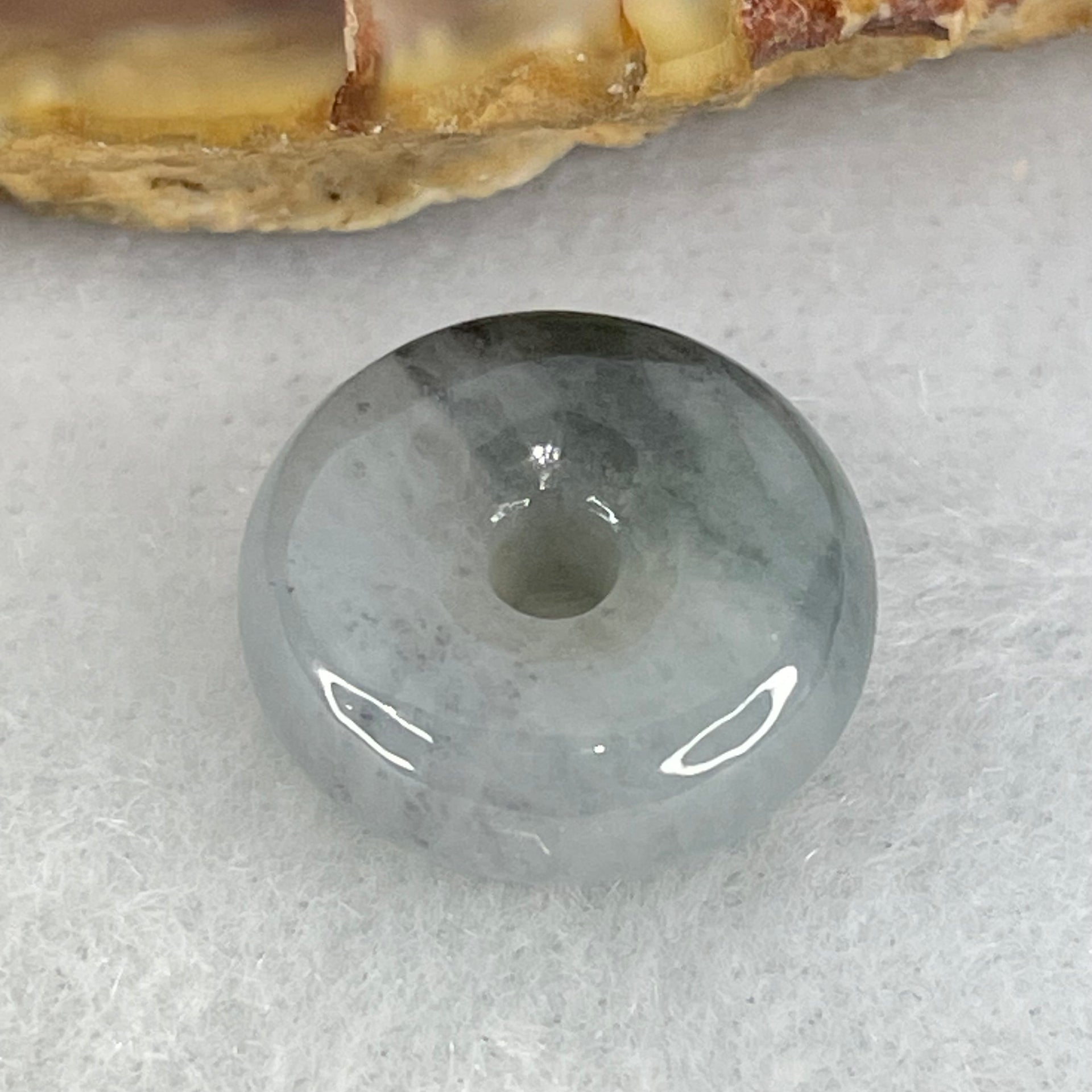 Type A Light Lavender With Wuji Grey Piao Hua Jadeite Ping An Kou Charm/Pendant 2.08g 13.6 by 5.4mm - Huangs Jadeite and Jewelry Pte Ltd