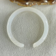 Natural White Agate Fox Bange Internal Dimeter 58.6mm 30.60g 10.9 by 8.9mm - Huangs Jadeite and Jewelry Pte Ltd