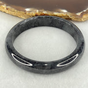 Type A Wuji Grey Black Jadeite Bangle Internal Diameter 52.0mm 32.69g 11.2 by 6.5mm (Very Slight Fine Internal Lines) - Huangs Jadeite and Jewelry Pte Ltd