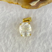 Natural Madagascar Blue Moonstone in S925 Silver Gold Color Pendant 1.24g 10.0 by 8.0 by 5.0mm - Huangs Jadeite and Jewelry Pte Ltd