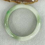 Type A Light Green with Green Patches Jadeite Bangle Internal Diameter 53.8mm 50.57g 12.3 by 7.9mm (Internal Lines) - Huangs Jadeite and Jewelry Pte Ltd