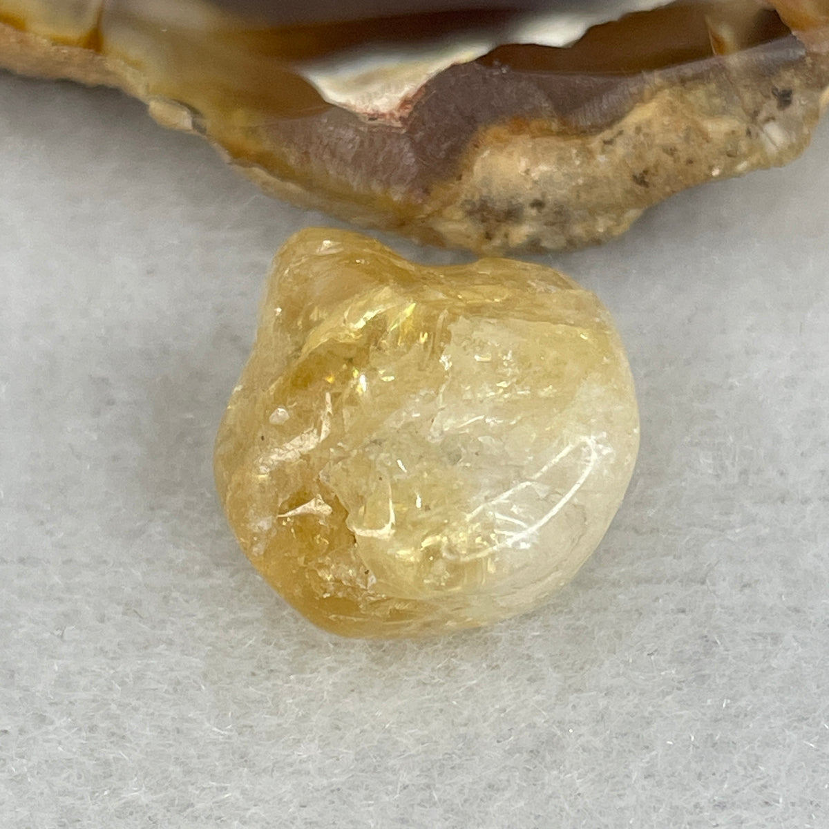 Natural Citrine Quartz Crystal Mini Display Specimen | Golden Amber Wealth & Abundance Gemstone (4.0g | 16.8 x 16.6 x 12.8mm)