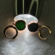 Type A Translucent Black Omphasite Jadeite Earrings 2.52g 8.0 by 1.5mm 2pcs - Huangs Jadeite and Jewelry Pte Ltd