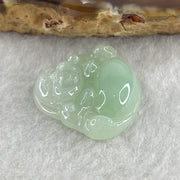 Certified Natural Type A Light Green Jadeite Milo Laughing Buddha Pendant 4.47g 21.7 by 23.3 by 6.0mm - Huangs Jadeite and Jewelry Pte Ltd