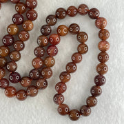 Above Average Grade Natural Copper Rutilated Quartz Beads Elastic Necklace 37.85g 40cm 7.4mm 77 Beads - Huangs Jadeite and Jewelry Pte Ltd