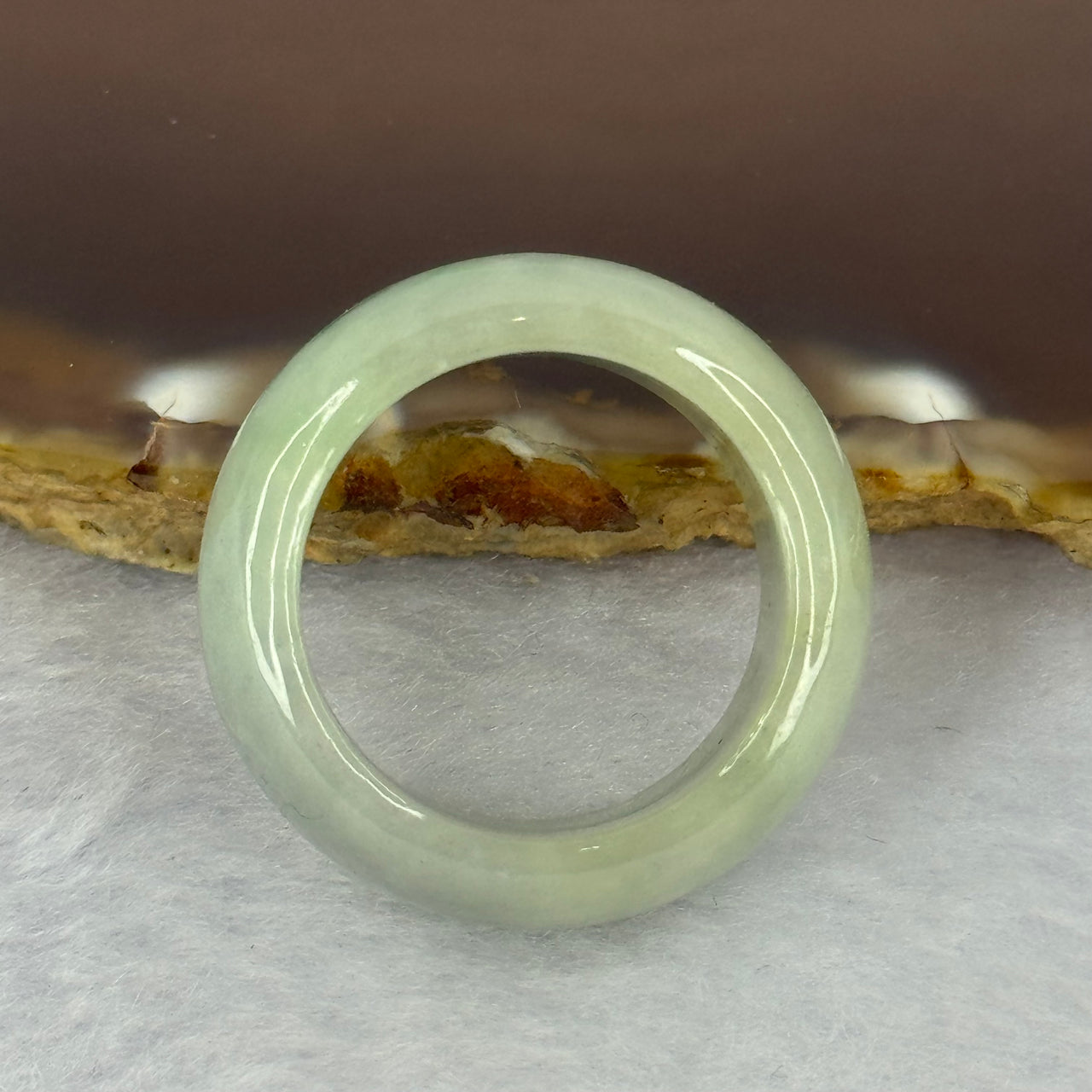 Type A Green with Lavender Jadeite Ring 11.09g 12.8 by 4.5mm US10.5 HK23.5 (Slight External Rough? - Huangs Jadeite and Jewelry Pte Ltd