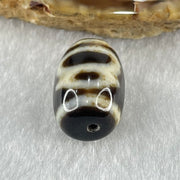 Natural Powerful Tibetan Old Oily Agate Double Cai Shen Dzi Bead Heavenly Master (Tian Zhu) 双财神长天珠 4.34g 18.1 by 12.1mm - Huangs Jadeite and Jewelry Pte Ltd