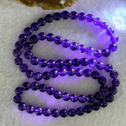 Good Grade Natural Amethyst Necklace 40.42g 54cm 7.3mm 79 Beads - Huangs Jadeite and Jewelry Pte Ltd