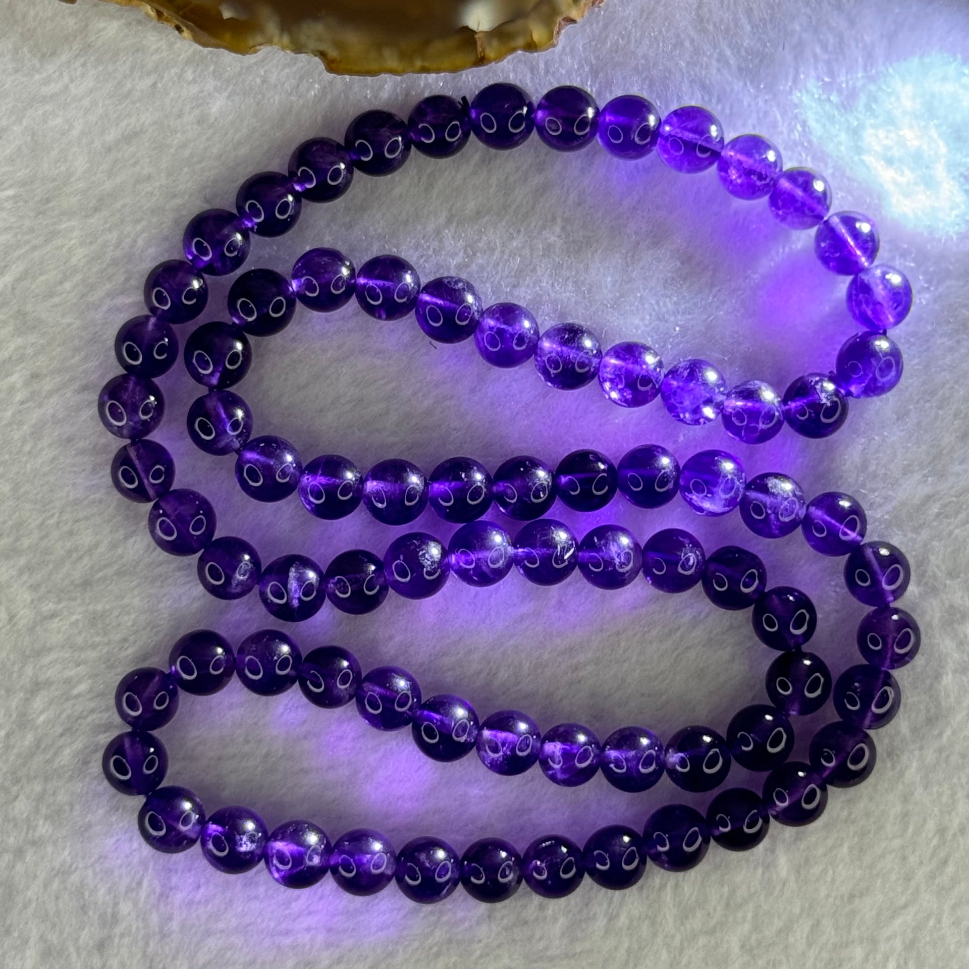 Good Grade Natural Amethyst Necklace 40.42g 54cm 7.3mm 79 Beads - Huangs Jadeite and Jewelry Pte Ltd