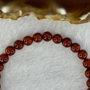 Natural Red with Butterscotch Amber Beads Bracelet 3.77g 15.5cm 6.1mm 30 Beads - Huangs Jadeite and Jewelry Pte Ltd