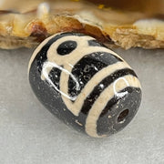 Natural Powerful Tibetan Old Oily Double Agate Cai Shen Dzi Bead Heavenly Master (Tian Zhu) 财神长天珠 4.86g 17.7 by 13.4mm - Huangs Jadeite and Jewelry Pte Ltd